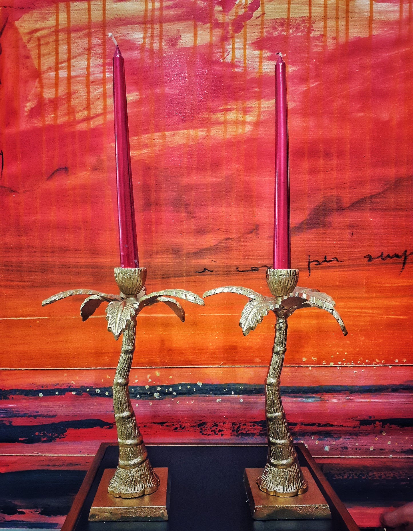 Set x2 Portacandele PALM TREE