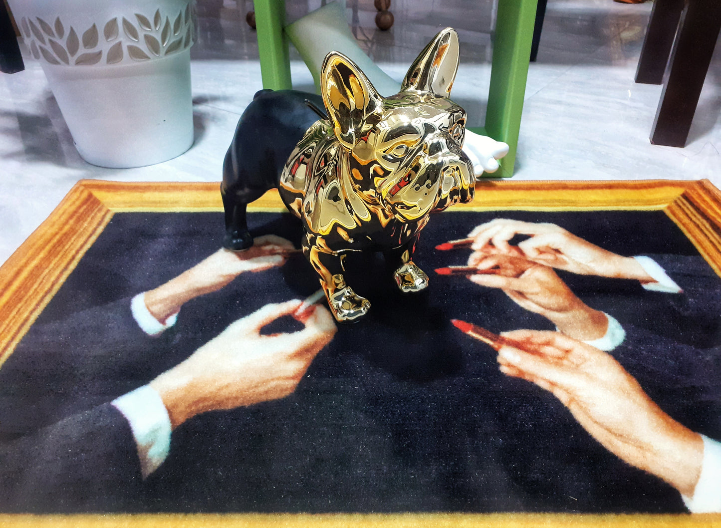 Salvadanaio Bulldog Francese "Black&Gold"