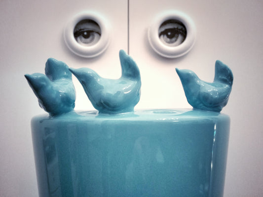 Vaso Cutted Conic con uccellini